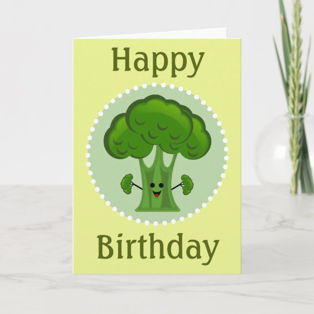 Carte Joyeux Anniversaire Brocoli (Devant)