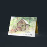 Carte Joyeux Anniversaire Brother Mountain Cabines Trees<br><div class="desc">Joyeux salutations d'anniversaire pour un frère ou un autre membre de la famille/ami décoré avec un cabine dans les bois avec une variété d'arbres dessinés à la main avec des crayons. Inspiré par le Cabine de Spencer qui peut être vu sur le sentier Marlette randonnée au lac Tahoe Sud. À...</div>