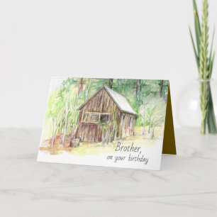 Carte Joyeux Anniversaire Brother Mountain Cabines Trees