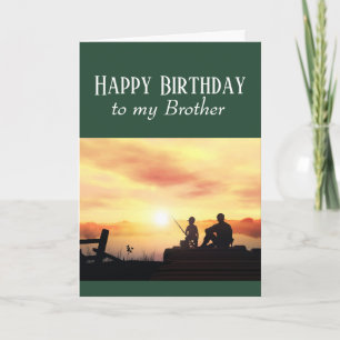 Carte Joyeux Anniversaire Brother Pêche Fisherman Fish C