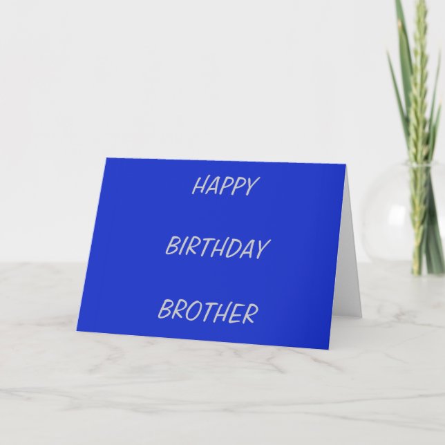 Carte Joyeux anniversaire BrotherPlain Royal Blue (Devant)