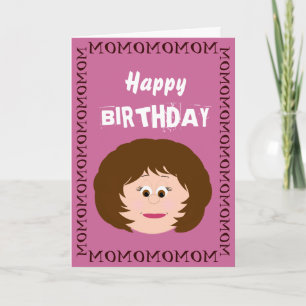 Carte Joyeux anniversaire Brunette Mom (Fille)