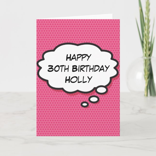 Carte JOYEUX ANNIVERSAIRE Bulle de réflexion Amusant Rét (Devant)