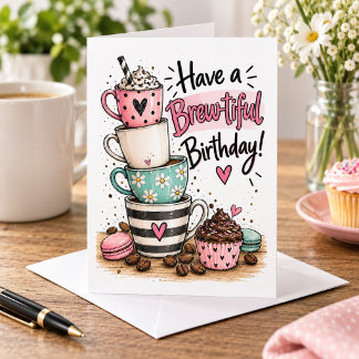 Carte Joyeux Anniversaire Caféiné
