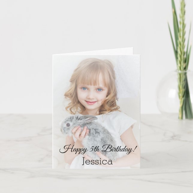 Carte joyeux anniversaire calligraphie classique photo (Devant)