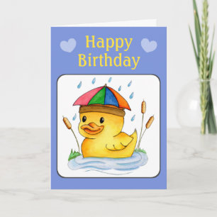 Carte Joyeux Anniversaire Caneton  