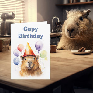 Carte Joyeux anniversaire Capy Capybara
