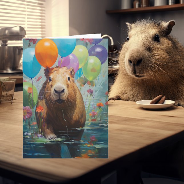 Carte Joyeux anniversaire Capybara (Créateur téléchargé)