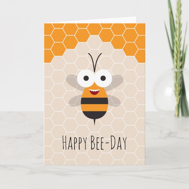 Carte Joyeux Anniversaire Cartoon mignonne Miel Bee Hone (Devant)