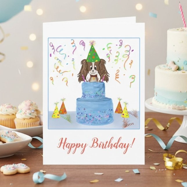 Carte Joyeux Anniversaire Cavalier King Charles (Créateur téléchargé)