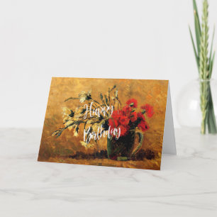 Carte Joyeux Anniversaire, célèbre peinture florale de V