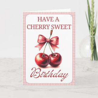 Carte Joyeux Anniversaire Cerise Sucré