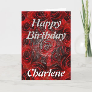 Carte Joyeux anniversaire Charlene - Rose brûlé