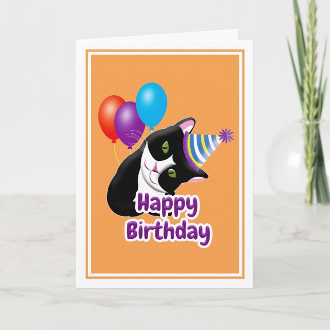 Carte Joyeux Anniversaire Chat (Devant)