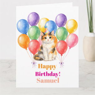 Carte Joyeux Anniversaire Chat Calico Animal