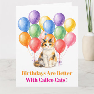Carte Joyeux Anniversaire Chat Calico Animal
