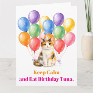 Carte Joyeux Anniversaire Chat Calico Animal