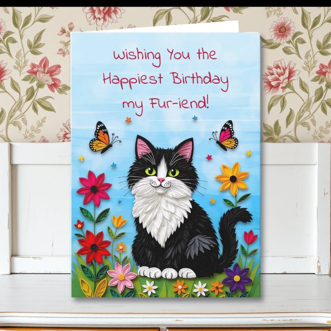 Carte Joyeux Anniversaire Chat Chaton Rose Mignon dans l (Créateur téléchargé)