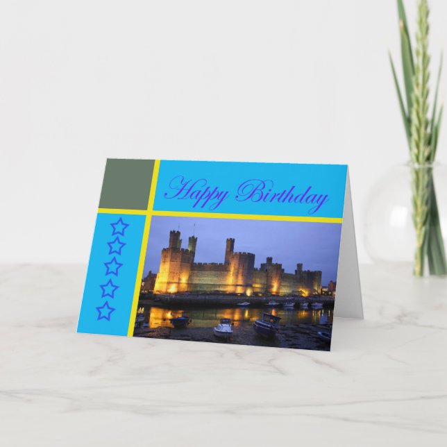 Carte Joyeux Anniversaire Château de Caernarfon (Devant)
