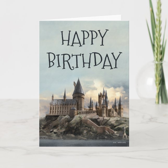Carte Joyeux Anniversaire Château de Poudlard Harry Pott (Devant)