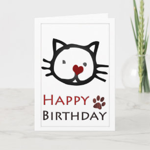 Carte Joyeux Anniversaire Chats Blancs Paws