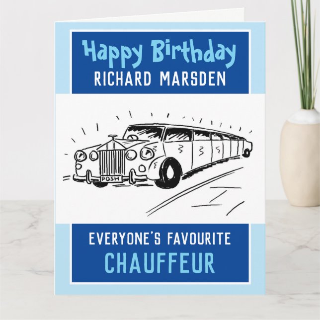 Carte Joyeux Anniversaire Chauffeur ou conducteur (Devant)
