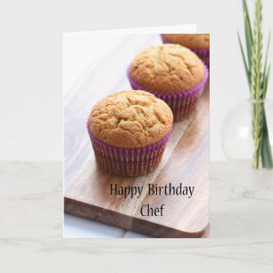 Carte Joyeux anniversaire Chef - cupcake
