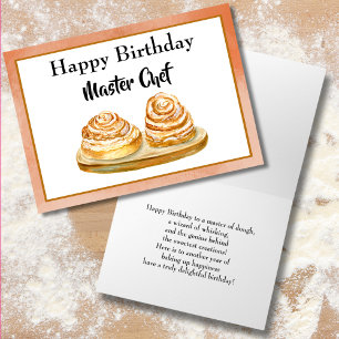Carte Joyeux Anniversaire Chef Pains à la Cannelle