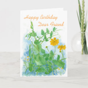 Carte Joyeux anniversaire Cher ami Légumes Pois