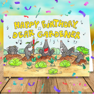Carte Joyeux Anniversaire, Cher Jardinier formule de vœu