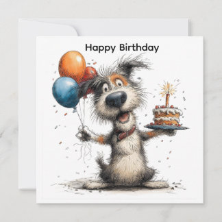 Carte joyeux anniversaire chien