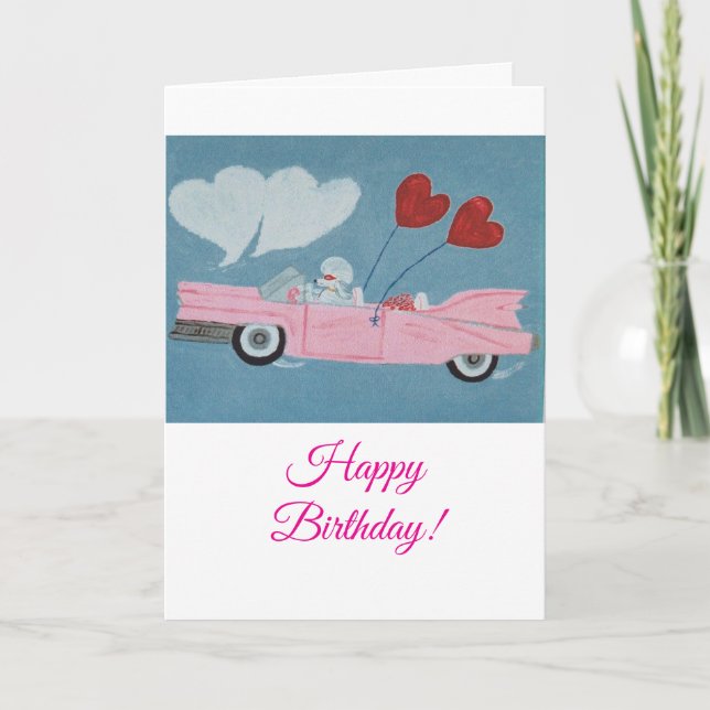Carte Joyeux Anniversaire Chien Caniche (Devant)