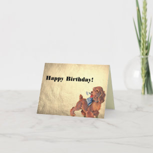 Carte Joyeux Anniversaire Chien Chien Chien Vintage