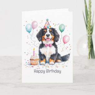 Carte Joyeux Anniversaire Chien de Montagne Bernois