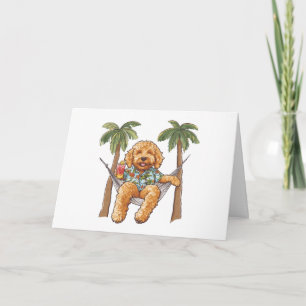Carte Joyeux Anniversaire Chien Goldendoodle En Haut Haw