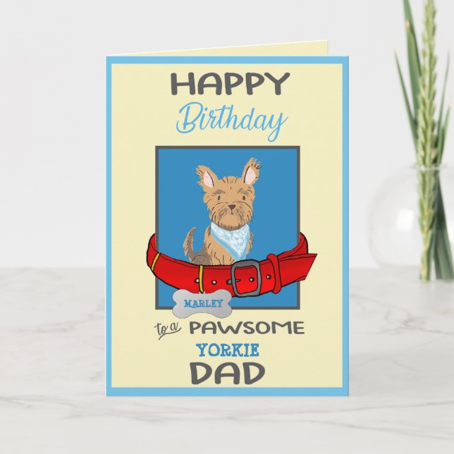 Carte Joyeux Anniversaire Chien Papa Personnalisé Cute Y (Devant)