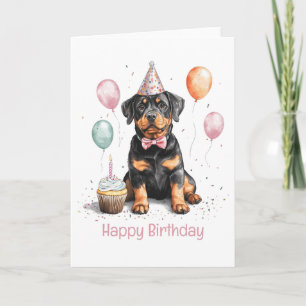 Carte Joyeux Anniversaire Chien Rottweiler