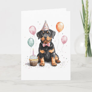 Carte Joyeux Anniversaire Chien Rottweiler