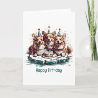 Joyeux Anniversaire Chiens Corgi Gallois de Pembro