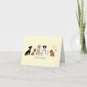Carte Joyeux Anniversaire Chiens Jaunes Fête