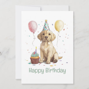 Carte Joyeux Anniversaire Chiens Labrador Retriever