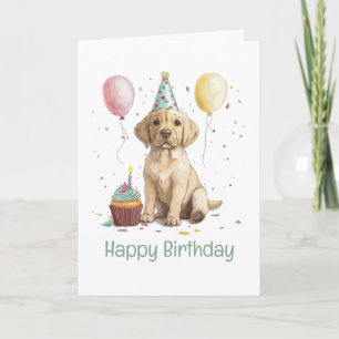 Carte Joyeux Anniversaire Chiens Labrador Retriever