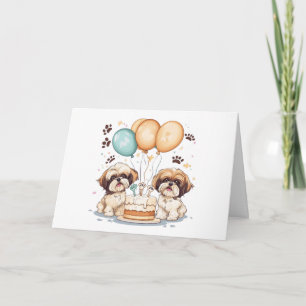 Carte Joyeux anniversaire Chih Tzu Chiens Anniversaire G