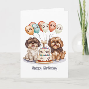Carte Joyeux anniversaire Chih Tzu Chiens Anniversaire G