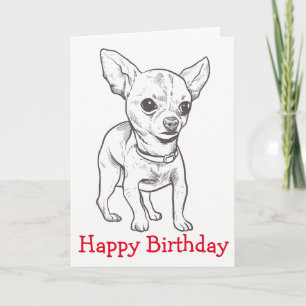 Carte Joyeux Anniversaire Chihuahua Chiot Chien Chien Ma