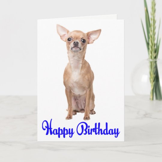 Carte Joyeux Anniversaire Chihuahua Puppy Blue Verse Zazzle Fr