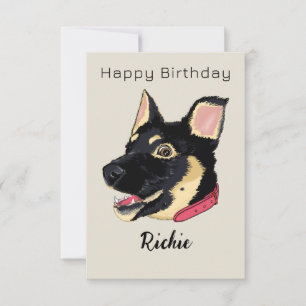 Carte Joyeux Anniversaire Chiots Berger Allemand Nom Per