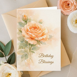 Carte Joyeux Anniversaire Chrétien Rose Orange