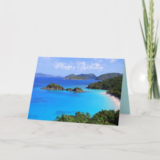 Carte Joyeux anniversaire, Cinnamon Bay, St. John, U.S.V (Devant)