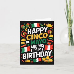 Carte Joyeux anniversaire cinq de mayo tacos enfants hom